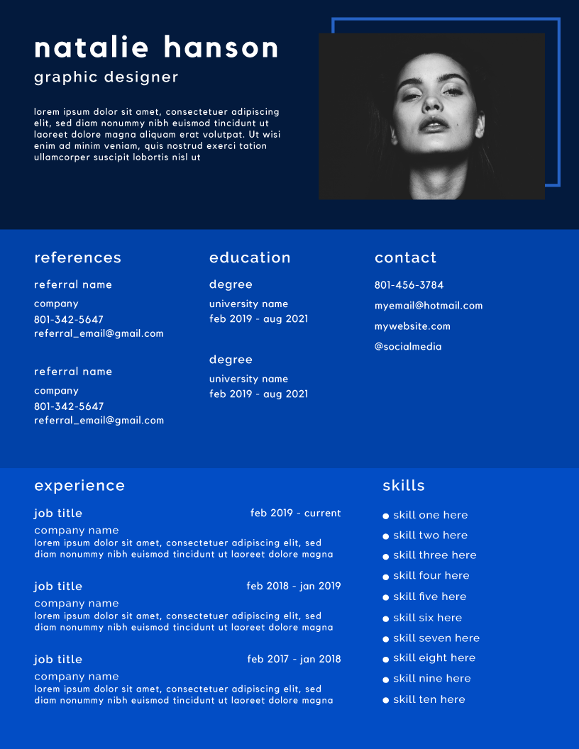 Resume Templates – Pania's Portfolio